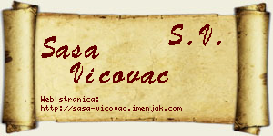 Saša Vićovac vizit kartica